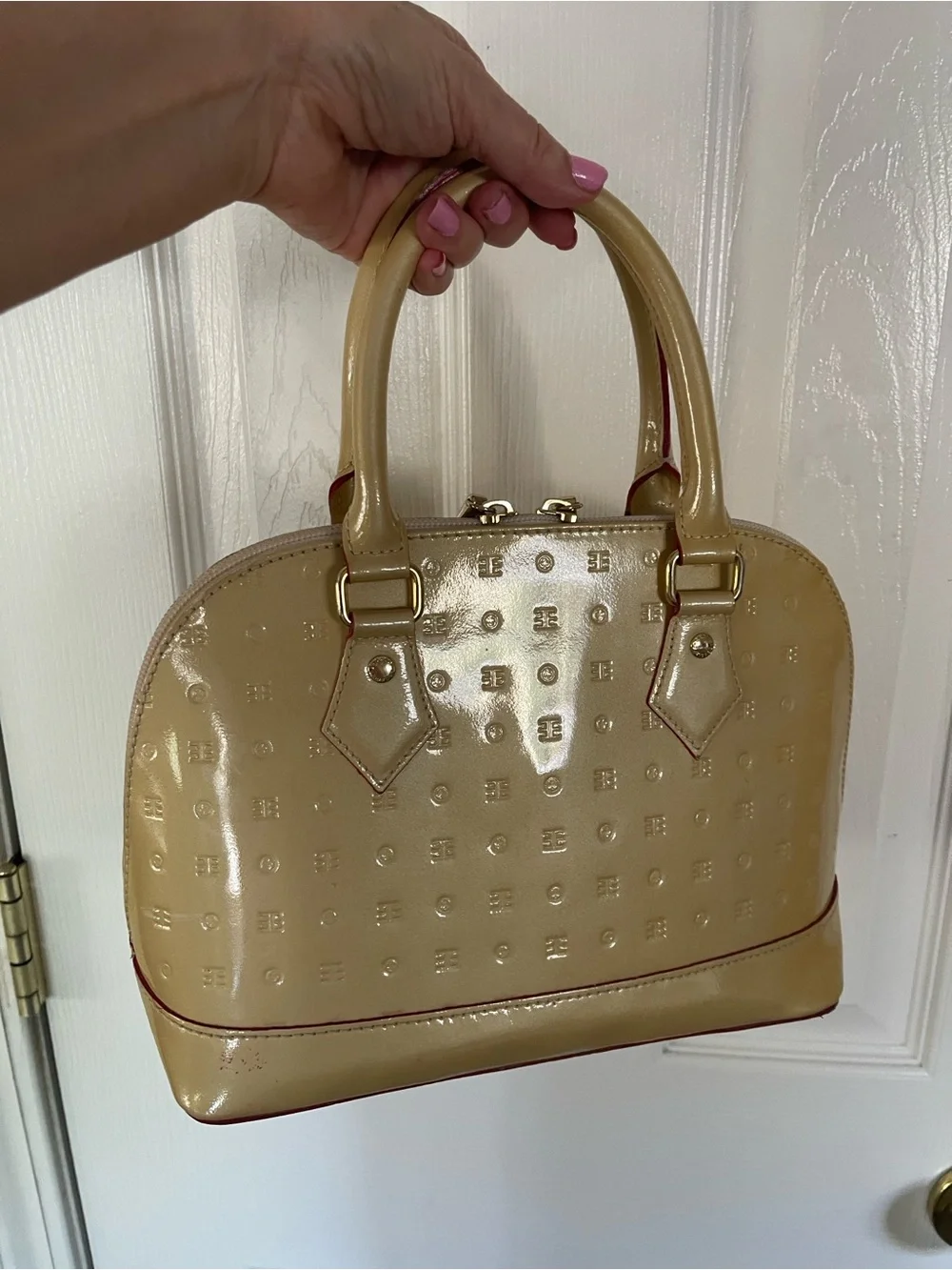 Arcadia Italian Made Genuine Patent Leather Yellow Vernis Alma Bag